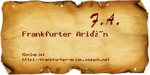 Frankfurter Arián névjegykártya